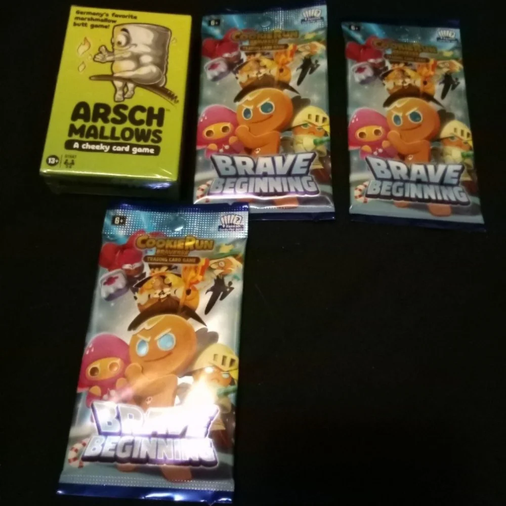 Card Game Bundle 1 Arsch Mallows + 3 Cookie Run Booster Packs Factory Sealed